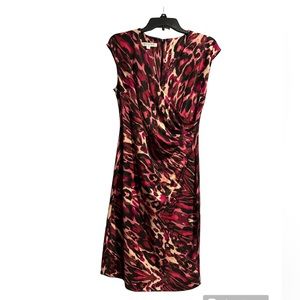 Evan Picone V Neck Faux Wrap Dress- Size 6